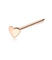 Heart Shaped Straight Nose Stud Silver NSKA-05